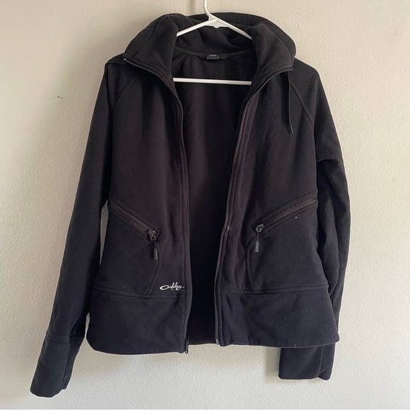 Premium Oakley black fleece zip up jacket with zipper pockets - Picture 1 of 7